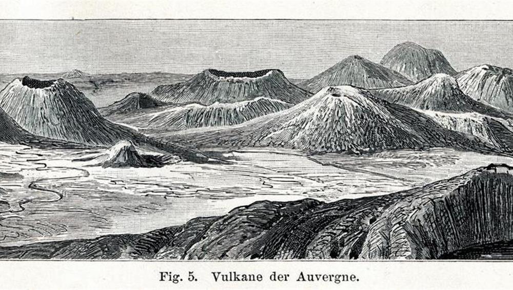 Les Voilcans d'Auvergne - dessins d'un panorama