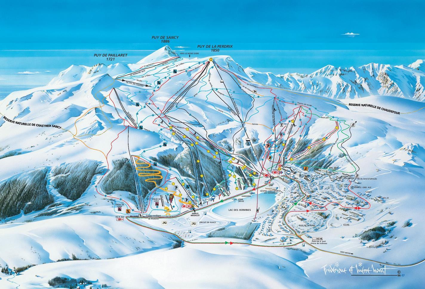 Station de ski de Super Besse -le plan des pistes